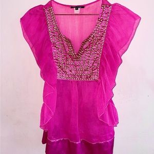 Vintage 2009 Pink beaded Blouse.